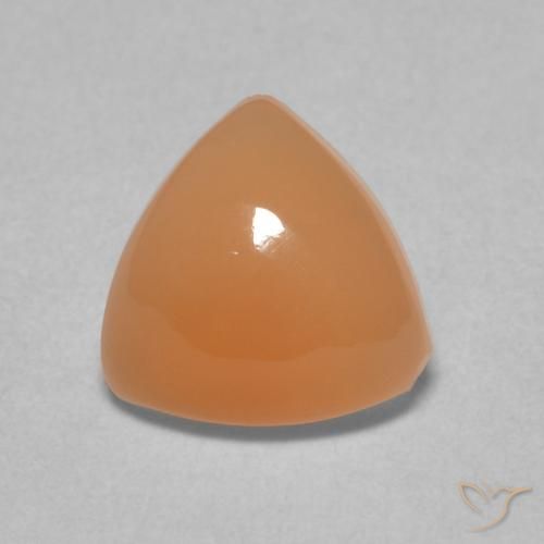 1.67ct Natural Light Reddish Orange Moonstone, Trillion, Translucent