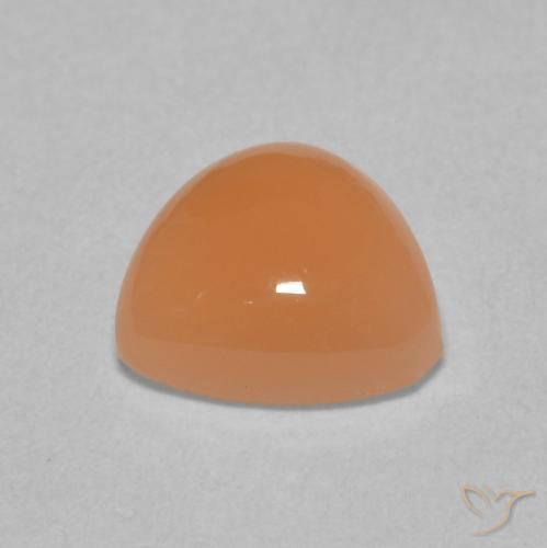 Moonstone Gemstone in 8.1 x 7.7 mm Size for Sale, Moonstone Stone in Light Reddish Orange Color