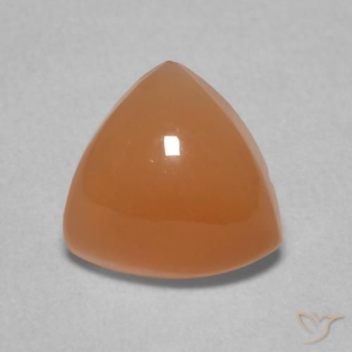 1.63ct Natural Deep Orange Moonstone, Trillion, Translucent