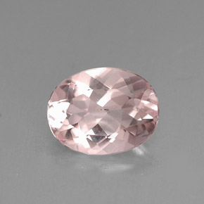 1.47 ct Pink Morganite Gemstone, Morganite Gem in Oval Facet Shape for Sale.