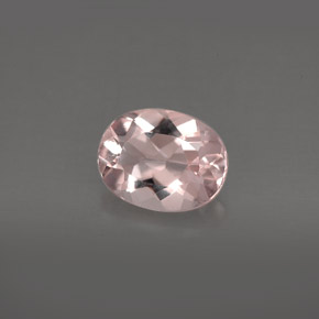 1.56 ct Pink Morganite Gemstone, Morganite Gem in Oval Facet Shape for Sale.