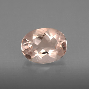 1.48 ct Pink Morganite Gemstone, Morganite Gem in Oval Facet Shape for Sale.