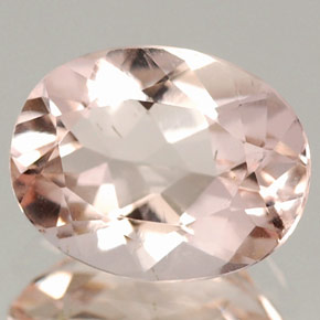 1.50 ct Pink Morganite Gemstone, Morganite Gem in Oval Facet Shape for Sale.