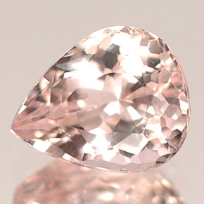 1.17 ct Pink Morganite Gemstone, Morganite Gem in Pear Facet Shape for Sale.