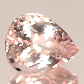 1.17 ct Pink Morganite Stone, Natural Morganite in Pear Facet Shape for Sale