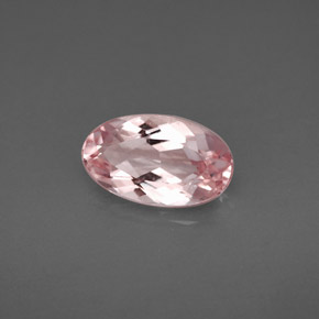 1.56 ct Pink Morganite Gemstone, Morganite Gem in Oval Facet Shape for Sale.