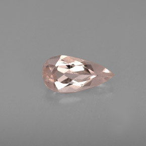 0.57 ct Pink Morganite Gemstone, Morganite Gem in Pear Facet Shape for Sale.