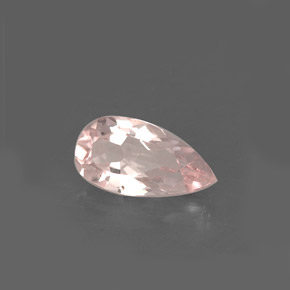 0.62 ct Pink Morganite Stone, Natural Morganite in Pear Facet Shape for Sale