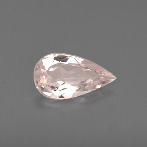 0.47 ct Pink Morganite Stone, Natural Morganite in Pear Facet Shape for Sale