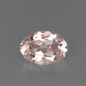 0.67 ct Pink Morganite Gemstone, Morganite Gem in Oval Facet Shape for Sale.
