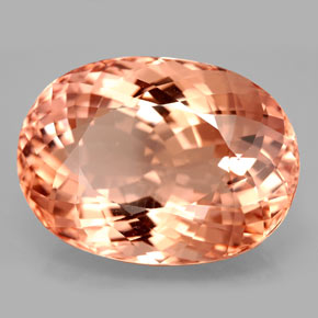22.15 ct Pink Morganite Gemstone, Morganite Gem in Oval Portuguese-Cut Shape for Sale.