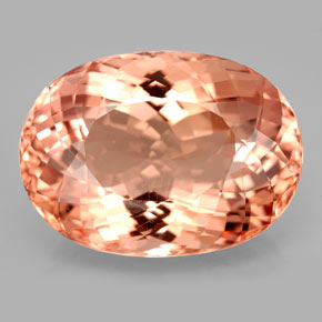 22.15 ct Pink Morganite Stone, Natural Morganite in Oval Portuguese-Cut Shape for Sale