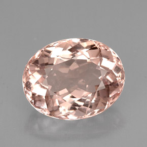 3.77 ct Pink Morganite Gemstone, Morganite Gem in Oval Facet Shape for Sale.