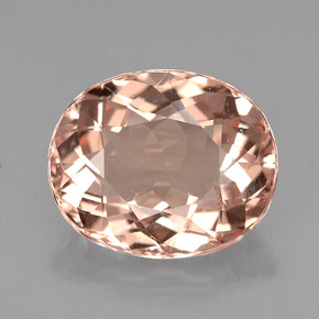3.98 ct Pink Morganite Gemstone, Morganite Gem in Oval Facet Shape for Sale.