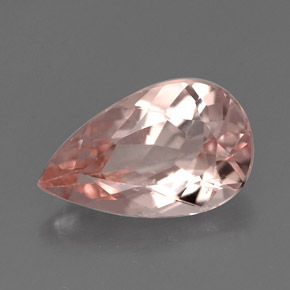 3.13 ct Pink Morganite Gemstone, Morganite Gem in Pear Facet Shape for Sale.