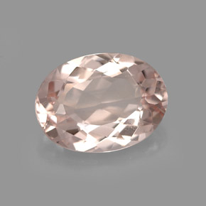3.46 ct Pink Morganite Gemstone, Morganite Gem in Oval Facet Shape for Sale.