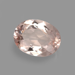 3.46 ct Pink Morganite Stone, Natural Morganite in Oval Facet Shape for Sale