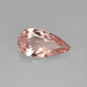 3.09 ct Pink Morganite Stone, Natural Morganite in Pear Facet Shape for Sale