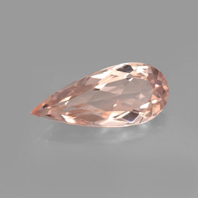 3.16 ct Pink Morganite Gemstone, Morganite Gem in Pear Facet Shape for Sale.