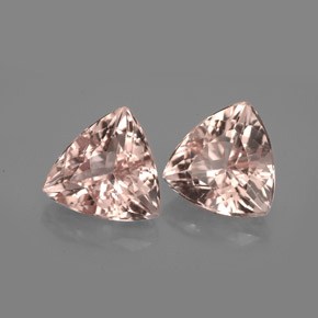 6.92 ct Pink Morganite Stone, Natural Morganite in Trillion Facet Shape for Sale