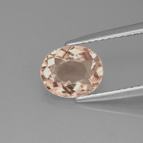 1.24 ct Pink Morganite Gemstone, Morganite Gem in Oval Facet Shape for Sale.