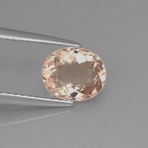1.24 ct Pink Morganite Stone, Natural Morganite in Oval Facet Shape for Sale