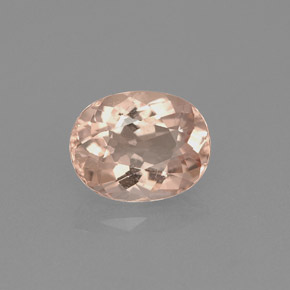 1.59 ct Pink Morganite Gemstone, Morganite Gem in Oval Facet Shape for Sale.