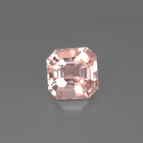 1.28 ct Pink Morganite Gemstone, Morganite Gem in Asscher Cut Shape for Sale.