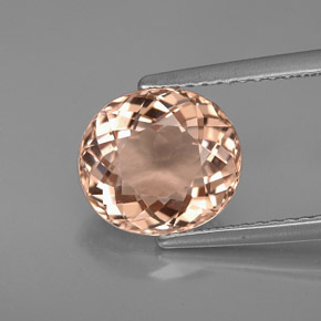 2.64 ct Pink Morganite Gemstone, Morganite Gem in Oval Facet Shape for Sale.