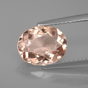 2.41 ct Pink Morganite Gemstone, Morganite Gem in Oval Facet Shape for Sale.