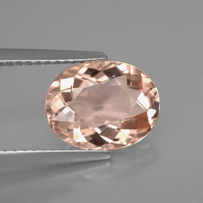 2.41 ct Pink Morganite Stone, Natural Morganite in Oval Facet Shape for Sale