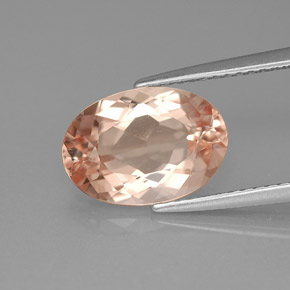 3.16 ct Pink Morganite Gemstone, Morganite Gem in Oval Facet Shape for Sale.