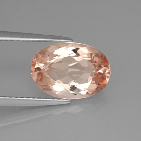 3.16 ct Pink Morganite Stone, Natural Morganite in Oval Facet Shape for Sale