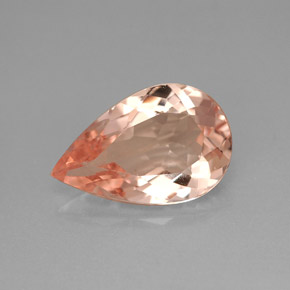 3.73 ct Pink Morganite Gemstone, Morganite Gem in Pear Facet Shape for Sale.