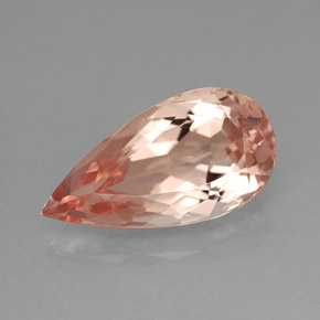 4.26 ct Pink Morganite Gemstone, Morganite Gem in Pear Facet Shape for Sale.
