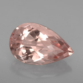4.19 ct Pink Morganite Gemstone, Morganite Gem in Pear Checkerboard Shape for Sale.