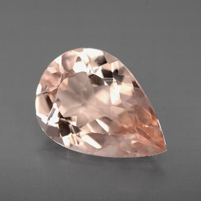 3.21 ct Pink Morganite Gemstone, Morganite Gem in Pear Facet Shape for Sale.