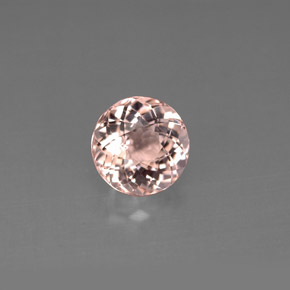 1.19 ct Pink Morganite Gemstone, Morganite Gem in Round Facet Shape for Sale.