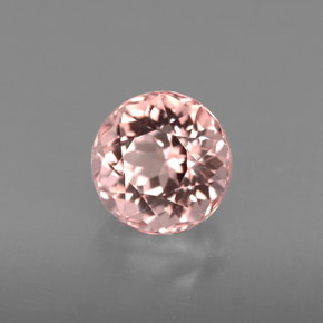 1.54 ct Pink Morganite Gemstone, Morganite Gem in Round Facet Shape for Sale.