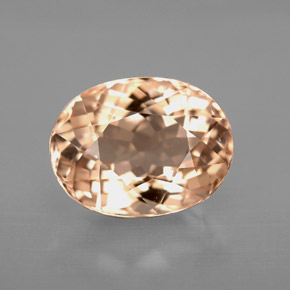 3.21 ct Pink Morganite Gemstone, Morganite Gem in Oval Facet Shape for Sale.