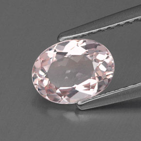 0.88 ct Pink Morganite Gemstone, Morganite Gem in Oval Facet Shape for Sale.