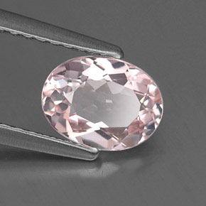 0.88 ct Pink Morganite Stone, Natural Morganite in Oval Facet Shape for Sale