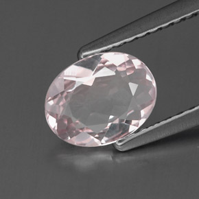 0.71 ct Pink Morganite Gemstone, Morganite Gem in Oval Facet Shape for Sale.