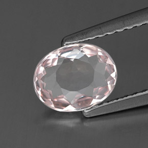 0.67 ct Pink Morganite Gemstone, Morganite Gem in Oval Facet Shape for Sale.
