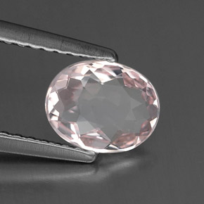 0.67 ct Pink Morganite Stone, Natural Morganite in Oval Facet Shape for Sale