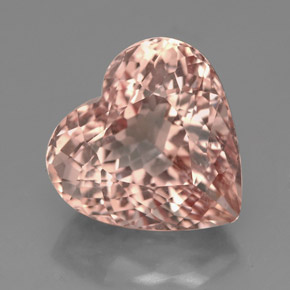 5.76 ct Pink Morganite Gemstone, Morganite Gem in Heart Facet Shape for Sale.
