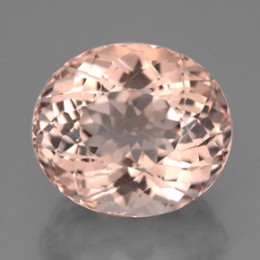 5.55 ct Pink Morganite Gemstone, Morganite Gem in Oval Portuguese-Cut Shape for Sale.