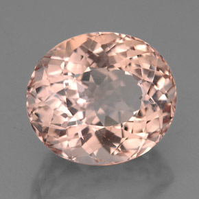 5.55 ct Pink Morganite Stone, Natural Morganite in Oval Portuguese-Cut Shape for Sale