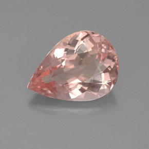 2.86 ct Pink Morganite Gemstone, Morganite Gem in Pear Facet Shape for Sale.