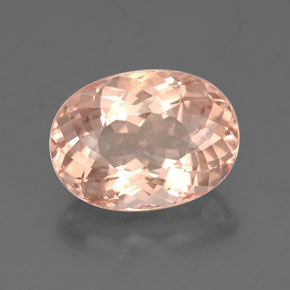 3.37 ct Pink Morganite Gemstone, Morganite Gem in Oval Portuguese-Cut Shape for Sale.
